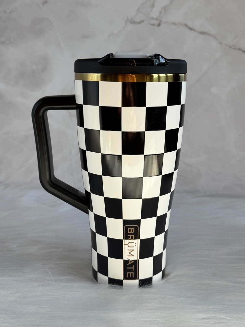 Brumate Era Flip 30 Oz - Royal Check - Black & White Checker